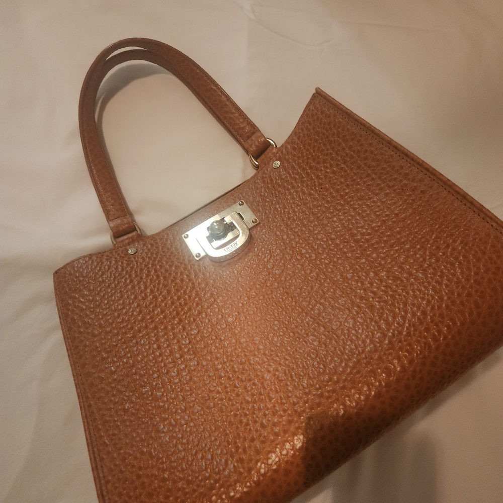 DKNY Tan Leather Tote Bag